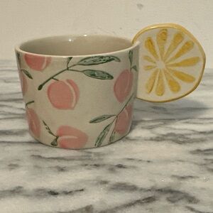 Anthropologie lemon slice handle mug